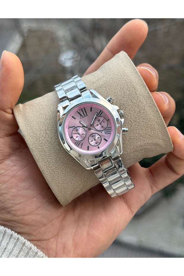 New Season Special Design Silver Color Pink Dial Women's Wristwatch in Special Box