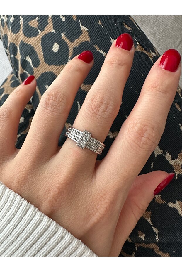 خاتم جسر حجري فضي اللون - 4