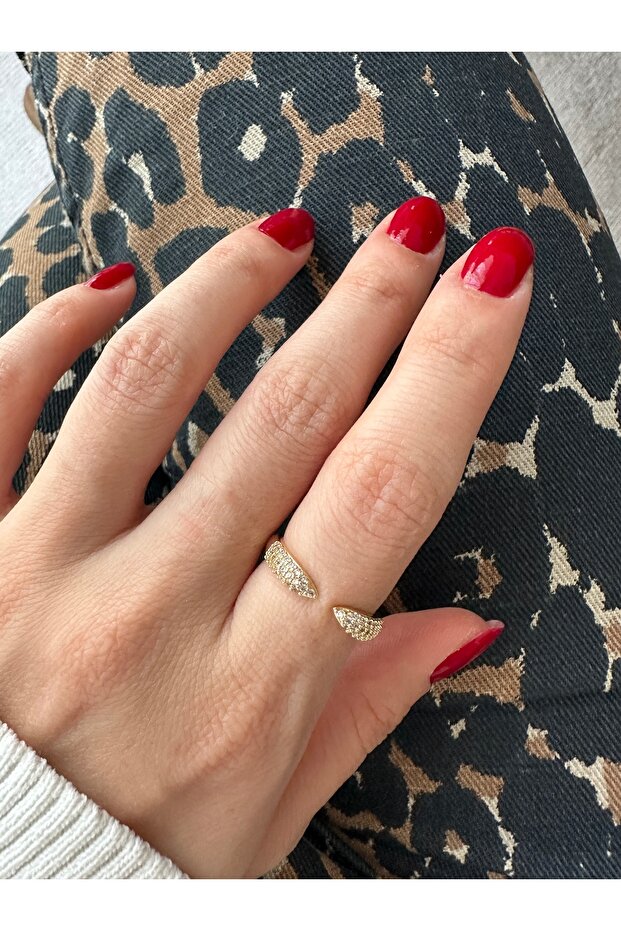 Gold Stone End Ring - 1