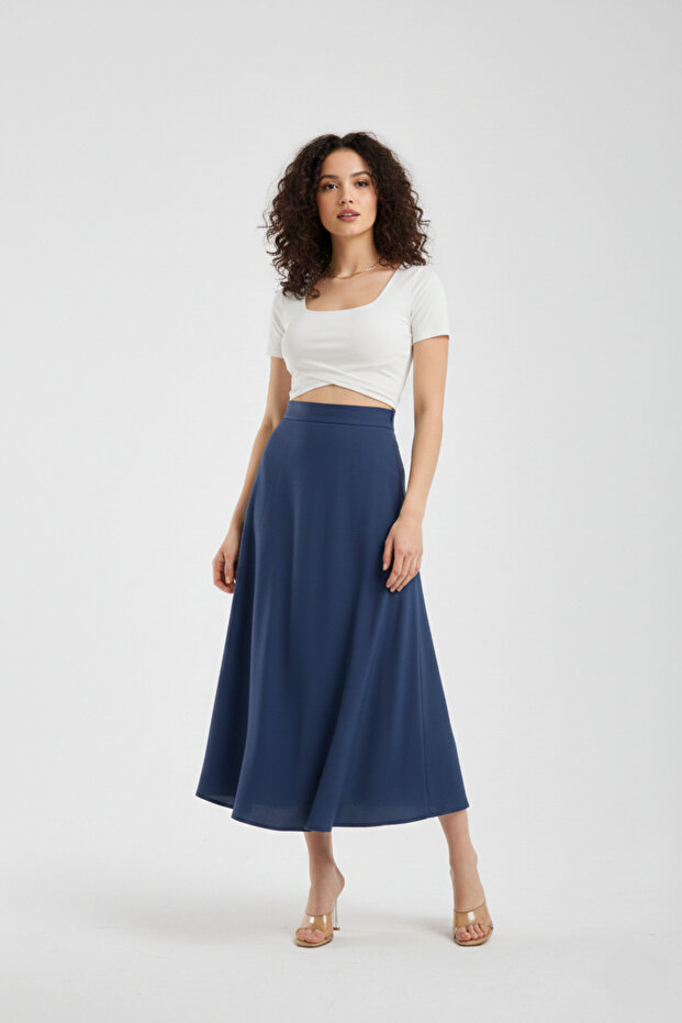 Women's Textured Summer Midi Skirt