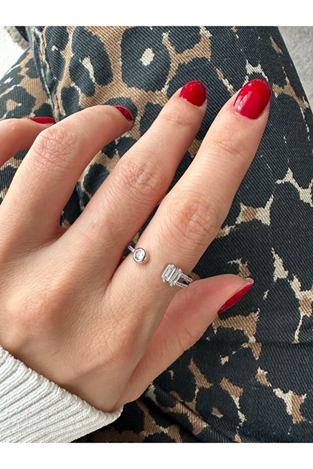 Asymmetrical Stone Ring - 4