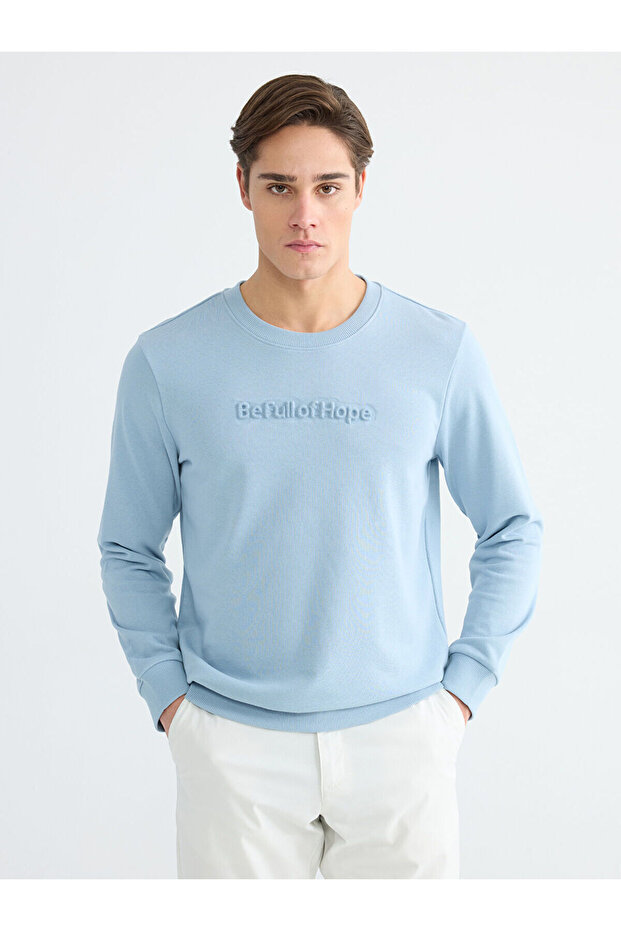 Nevavm Oval Collar Printed Men's Sweatshirt with a Difference