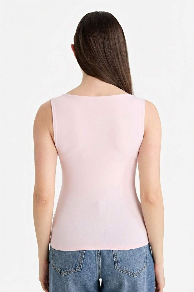 Slım Fıt Basıc Kare Yaka Atlet C2622AX26SP - 5