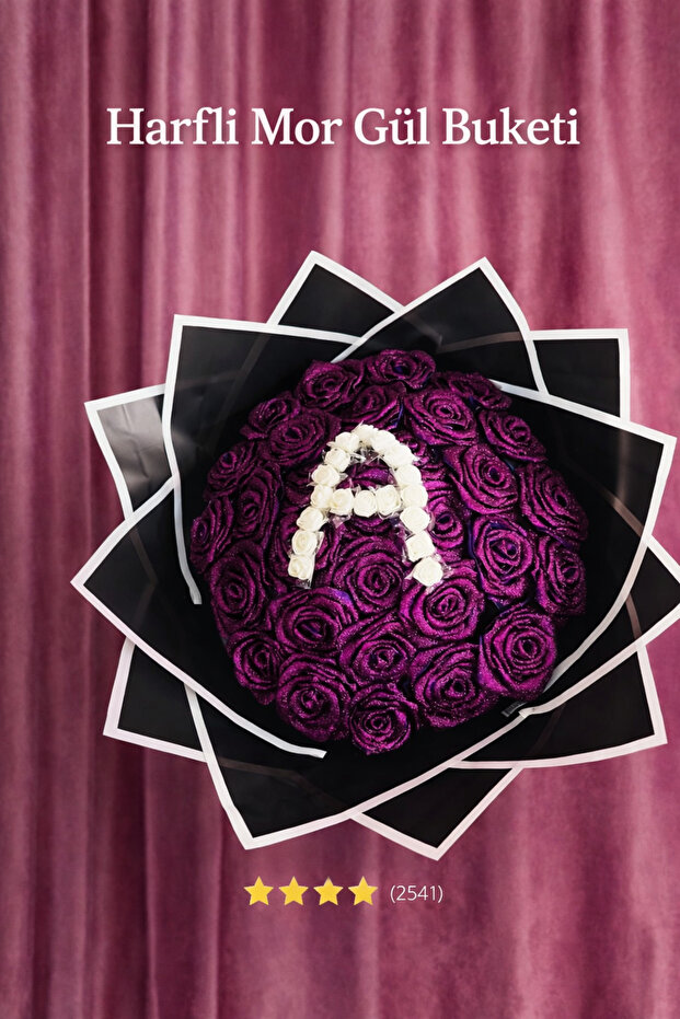 HARFLİ MOR GÜL BUKELİ - 1