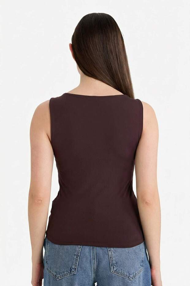 Slım Fıt Basıc Kare Yaka Atlet C2622AX26SP - 5