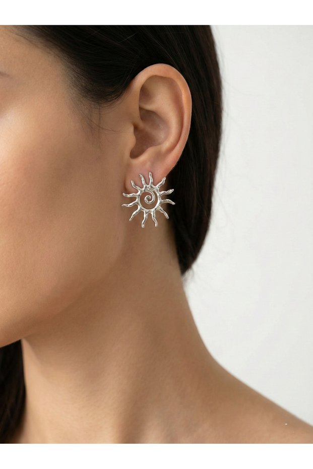 Sun Shape Earrings Bohemian Modern Women's Steel Earrings