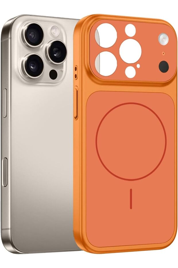 Converter Case for iPhone 15 Pro Max to 17 Pro Max-Hard TPU-Orange