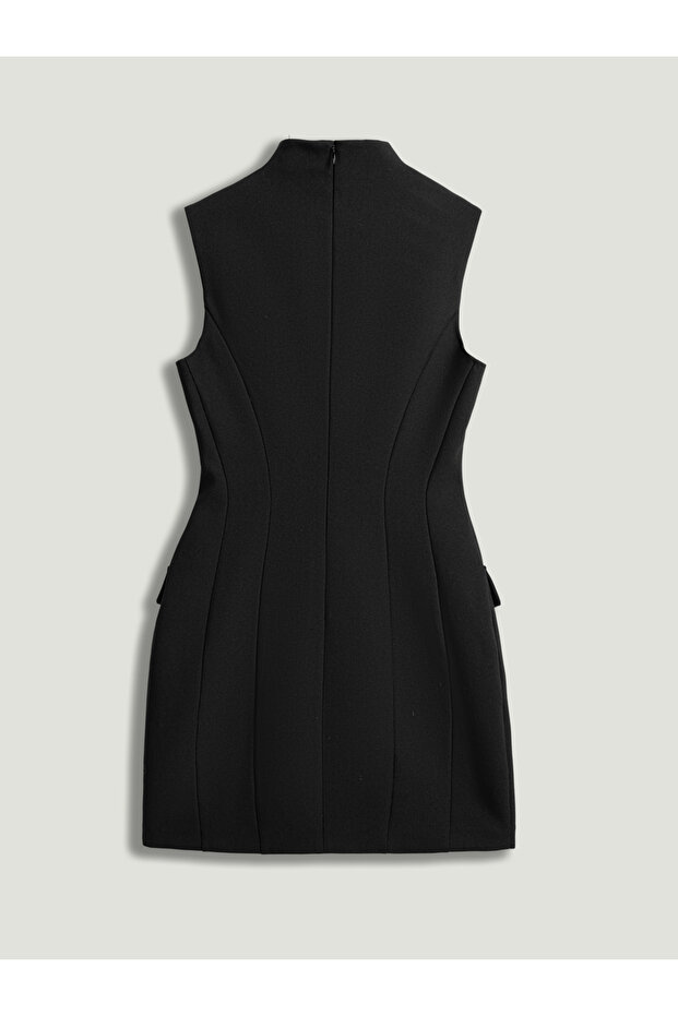 Hakim Yaka Mini Elbise - 5