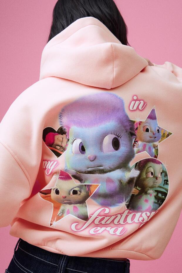 Bibble kapüşonlu baskılı sweatshirt - 1