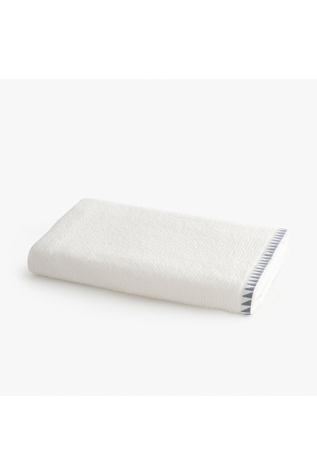 Tria Bath Towel 100% Cotton Jacquard Cream-Navy Blue 80X150 cm