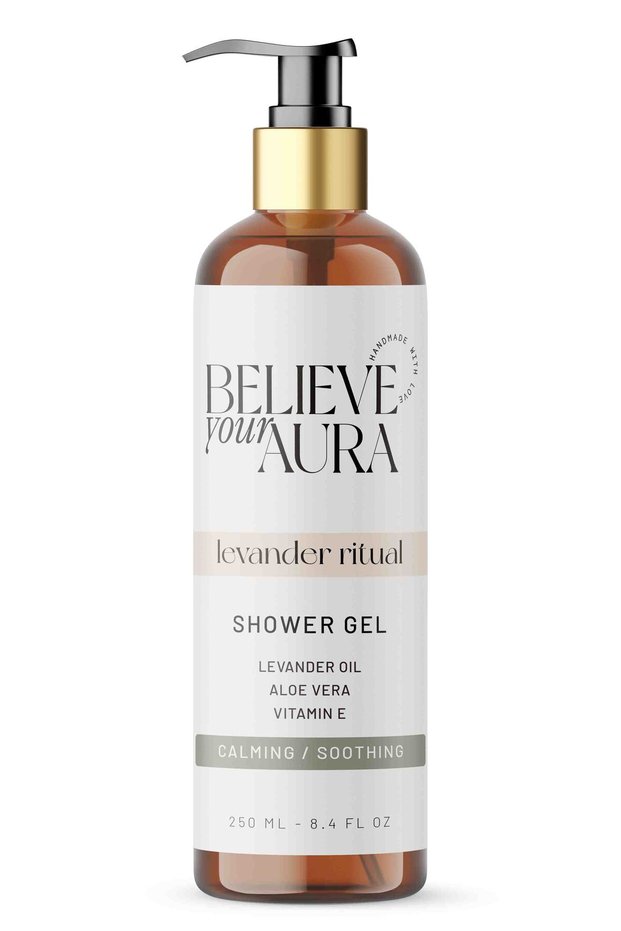 Lavender Oil Shower Gel - 100% Natural Soothing and Firming Herbal Shower Care Gel - 250 ml