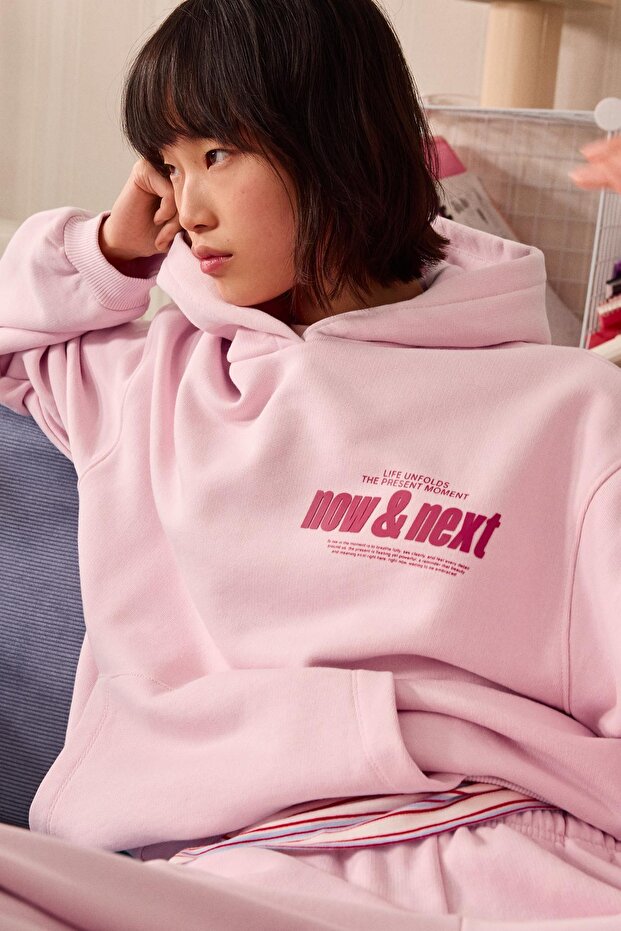 Baskılı kapüşonlu sweatshirt - 3