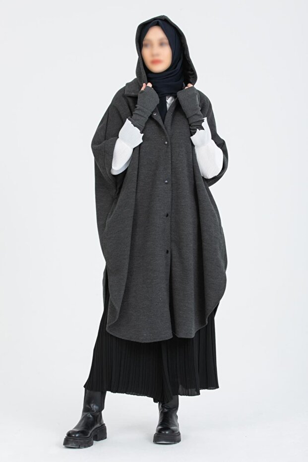 Kalın Çelik Örme Antrasit Hakim Yakalı Panço - 8