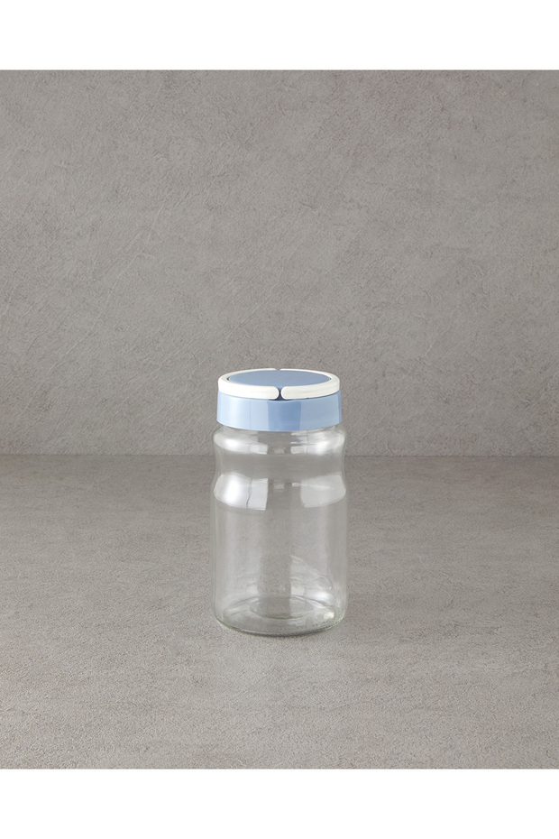 Glass Jar with Lid 1700 ml - Blue