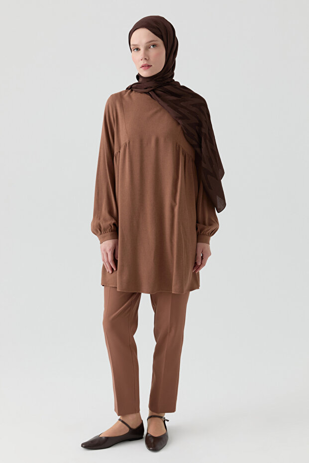 Yüksek Bel Basic Pantolon - Fındık - 2