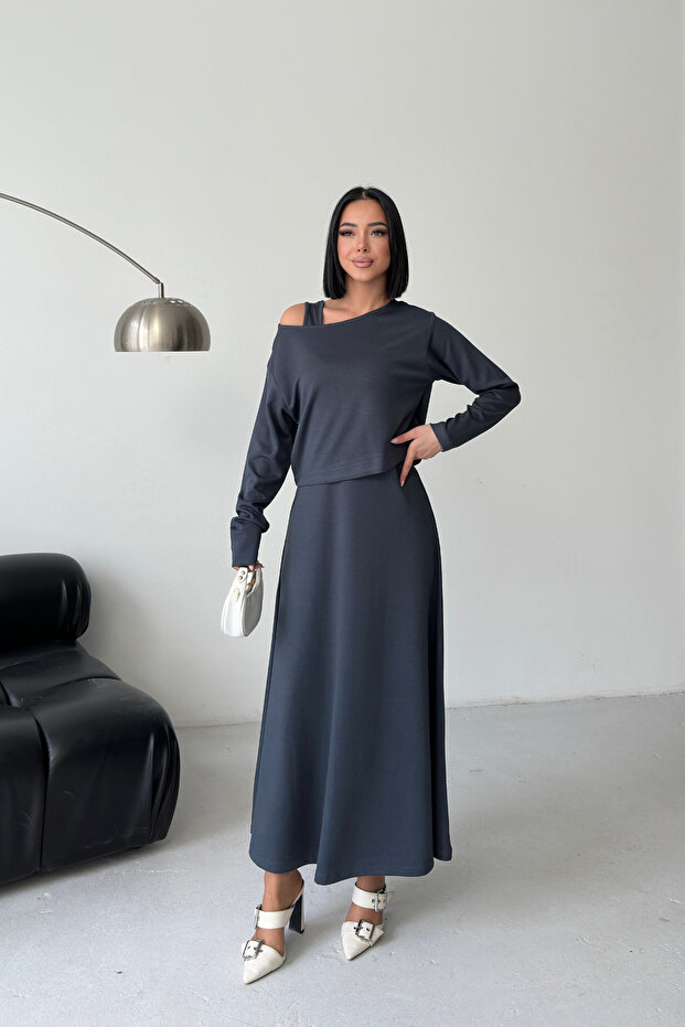 Tasarım Modal 2 Parçalı Elbise - 1