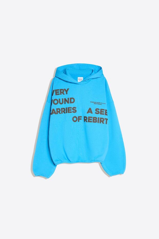 Baskılı kapüşonlu sweatshirt - 1