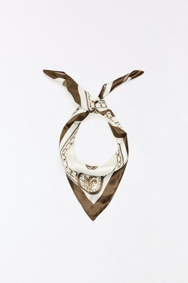 Baskılı saten fular - 1