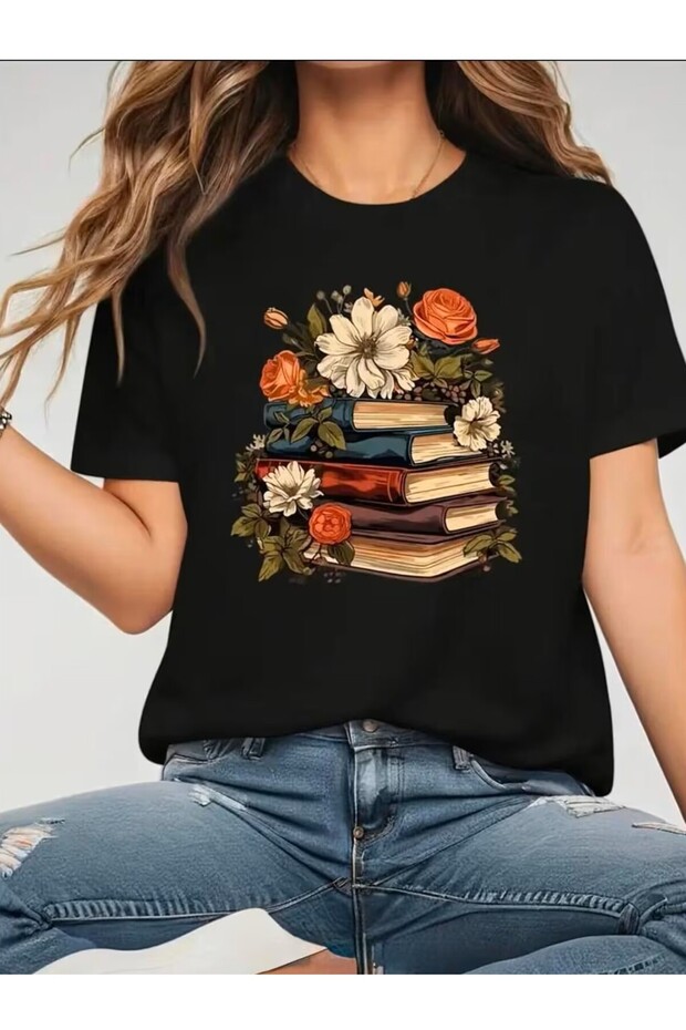 تيشيرت أساسي مطبوع كتاب - 1