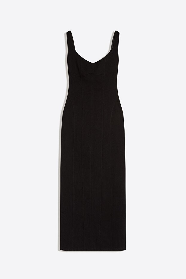 Askılı bengal elbise - 5