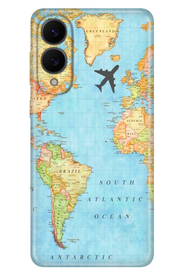 Galaxy S25 Edge Case Colorful Silicone Printed Tpu Map