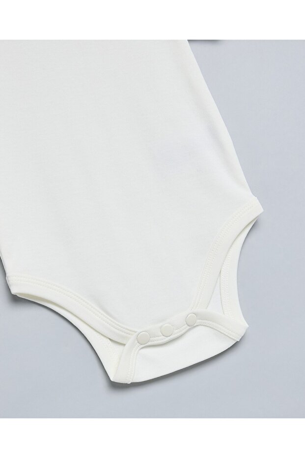 طقم من 3 بدلات جسم سادة بأكمام قصيرة - 4