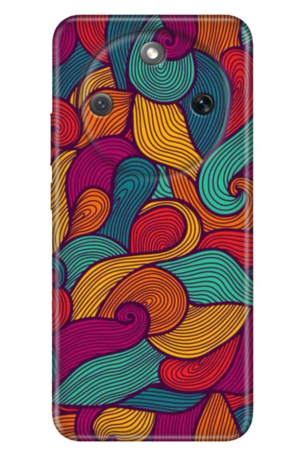 Honor Magic 8 Lite 6.79" Case Decorative Silicone Printed Cover Colorful Wave