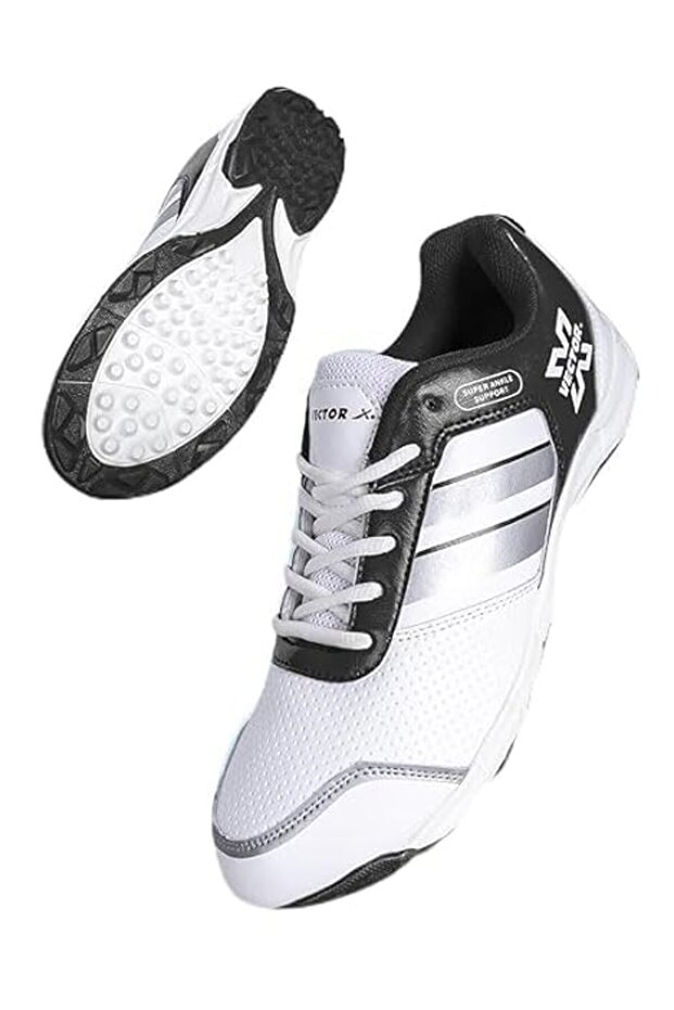 Cricket Shoes for Men White/Black, Size 9UK