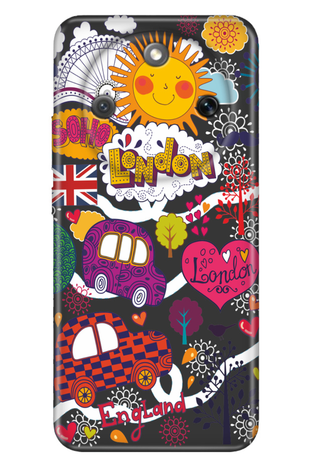 Honor Magic 8 Lite 6.79" Case Patterned Silicone Printed Cover London Taxi