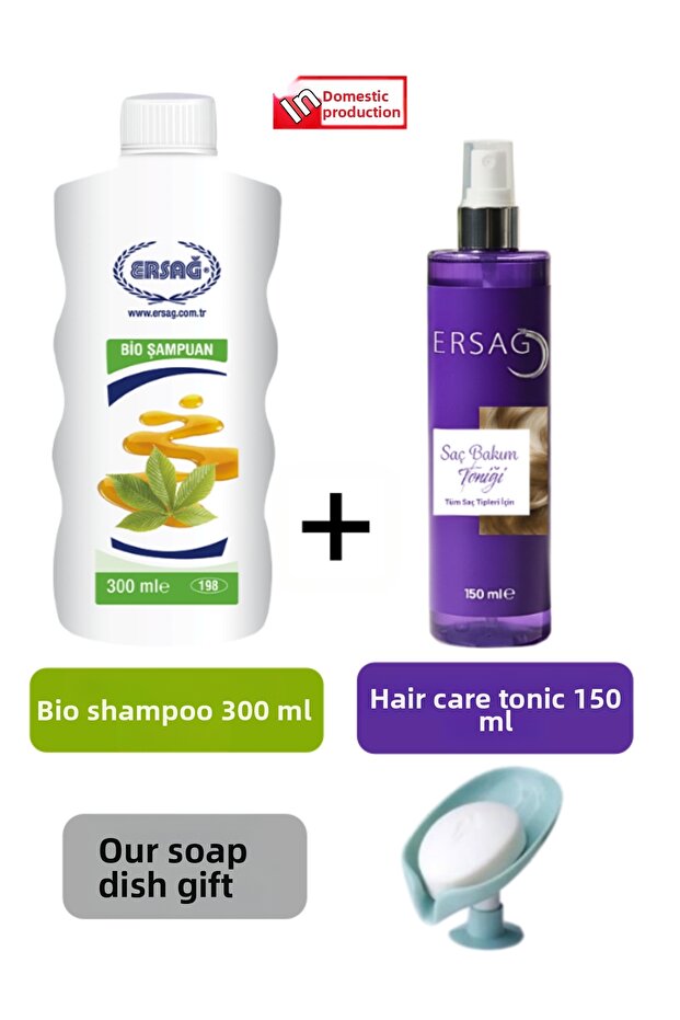 Bio Shampoo 300 ml and Hair Care Tonic 150 ml - Our Soap Dispenser Gift 158 - 014