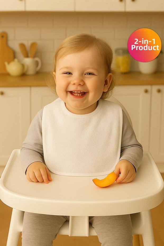 Cottonverse 2-Piece Baby Food Bib – 100% Cotton Towel 25X30 cm