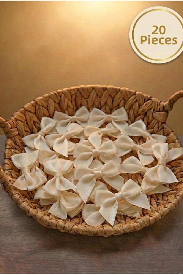 Satin Bow 20 Pieces | Gift, Bundle, Dowry, and Decorative Ornament Accessory