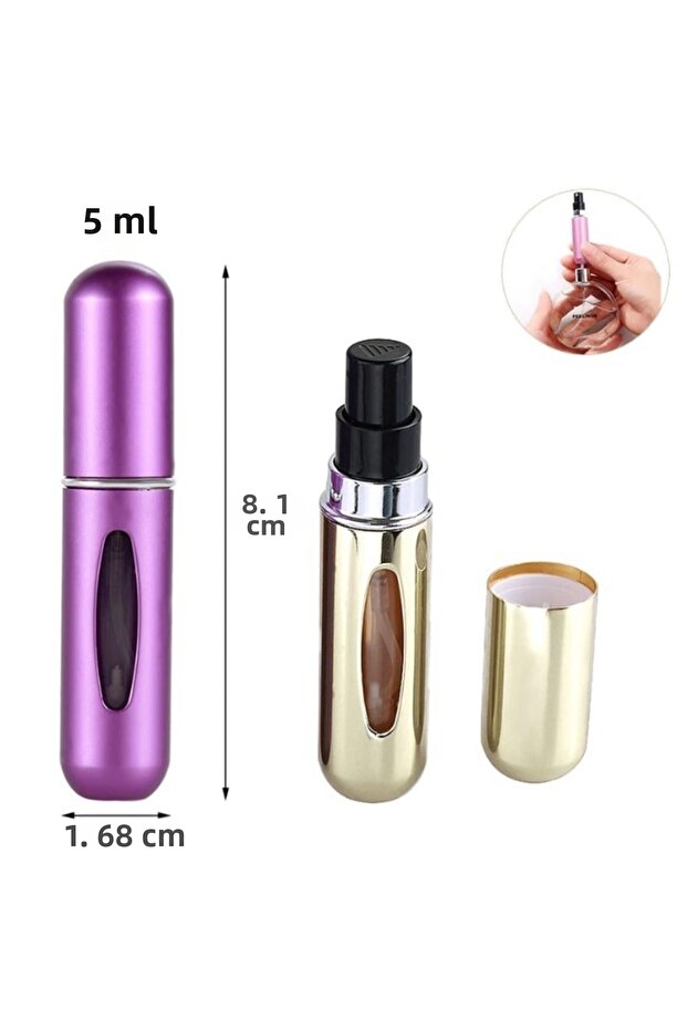 زجاجة عطر صغيرة سوداء قابلة لإعادة التعبئة - 3