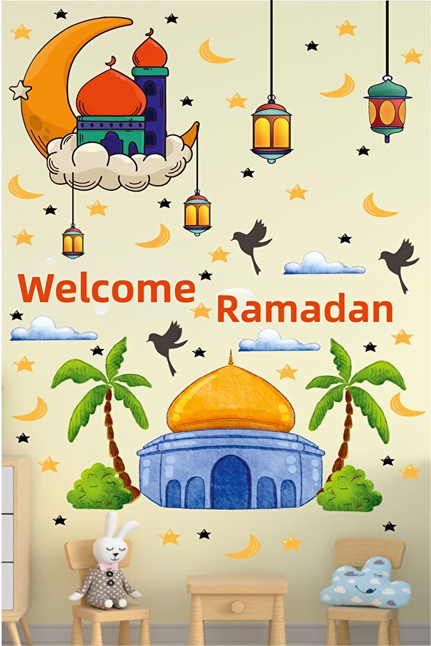 Ramadan Sticker Children's Room Ramadan Ornament Welcome Ramadan Sticker Set Adhesive