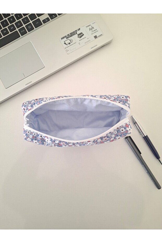 Blue Flower Pattern Pencil Case - 2