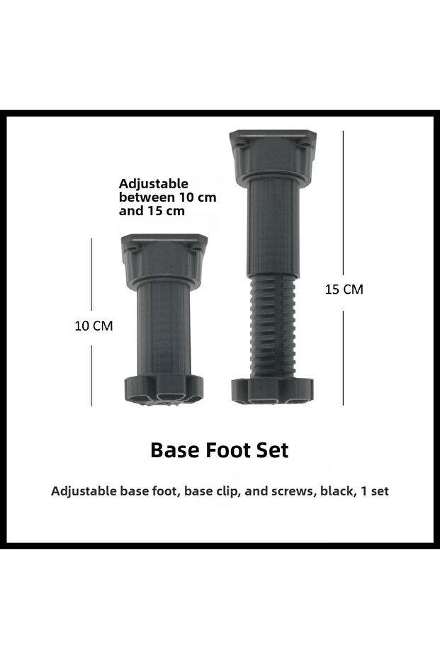 طقم أرجل للطاولة، 10 سم، أسود - 4