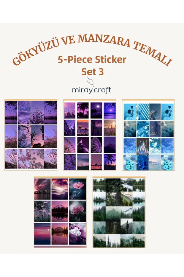 5 Sheets of Sky and Landscape Themed Sticker Set (12*17 cm)