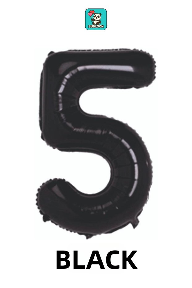 Black Color 5 Number Foil Balloon 76 cm Birthday Party Decoration