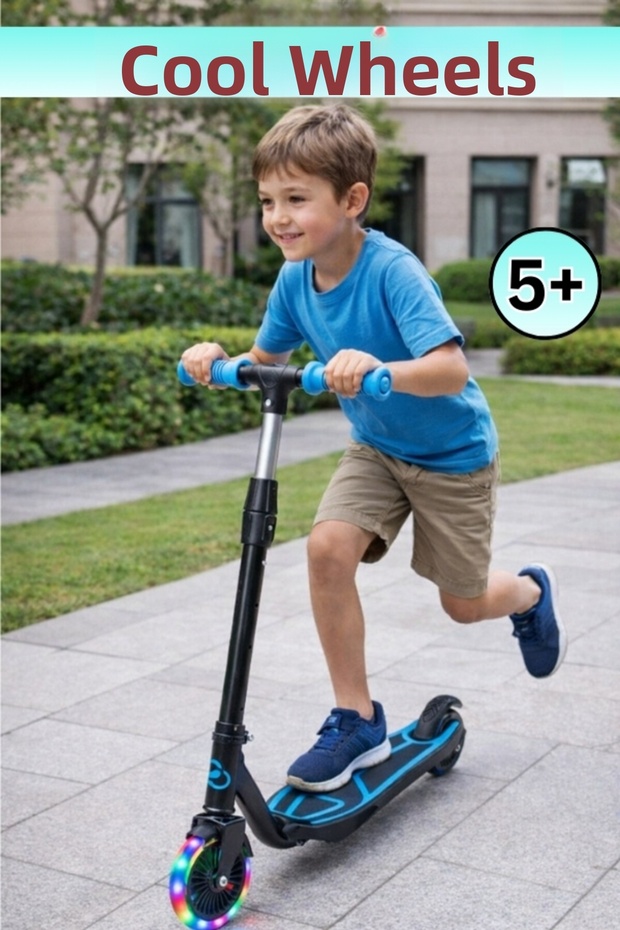 Coolwheels Led Lighted Neon Scooter Ages 5+ |   2-Wheel Children's Scooter with Foot Brake