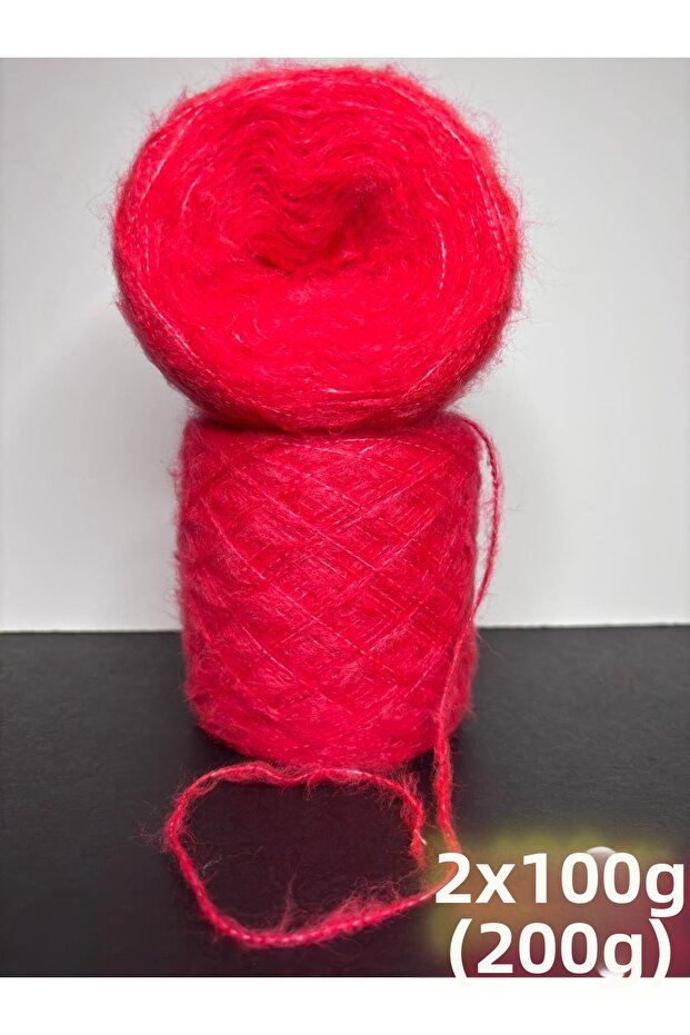 Pomegranate Flower Red (Heavy Yarn) Medium Thickness Elite Moher Knitting Yarn 200Gr