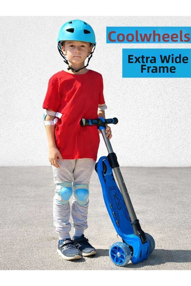 Coolwheels Maxi Scooter for Ages 6+ - Extra Wide Body, Light-Up, 3-Wheel, Foldable Kids Scooter