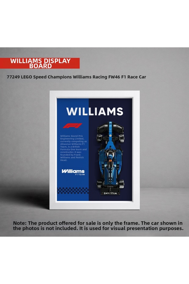 Williams F1 Lego Exhibition Frame, Exhibition Chart, Speed Champions Fw46 (77249) 21X30 cm F004