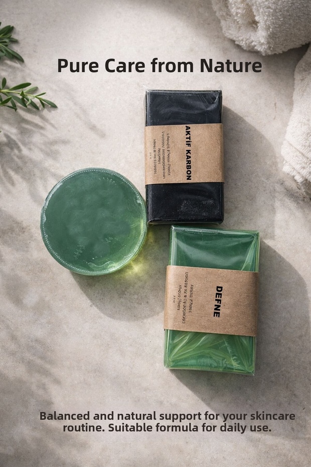 Natural Soap Set for Oily and Combination Skin 3-Piece Care Package