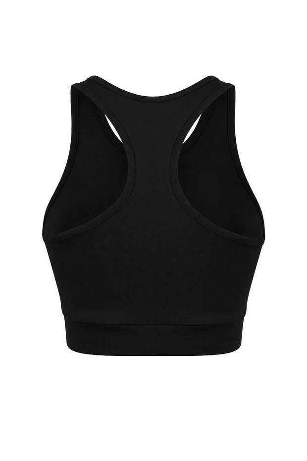 Siyah Halter Yaka Destekli/Şekillendirici Örme Spor Sütyeni THMSS26SS00002 - 7