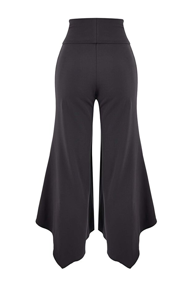 Antrasit Fırçalı Soft Kumaş Asimetrik Spor Yoga Pantolonu/Eşofman Altı THMSS26EA00001 - 3