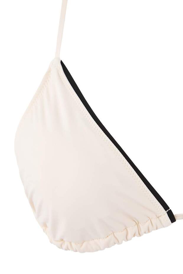 Ekru Renk Bloklu Üçgen Normal Bel Kaplı Regular Bikini Takımı TBESS26BT00022 - 6