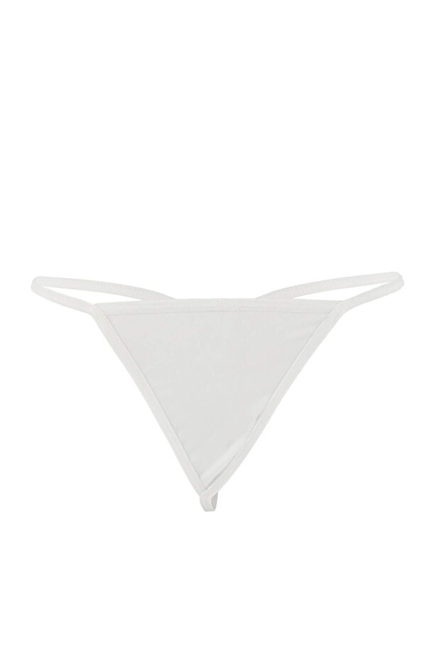 Beyaz Büzgülü İp Askılı Külotlu Babydoll/Fantezi Gecelik THMAW26LL00014 - 8