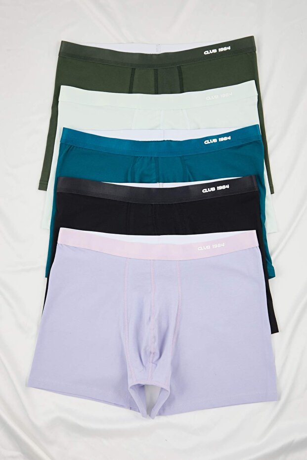 Çok Renkli Büyük Beden Erkek 5'li Boxer TMNAW26DM00011 - 1