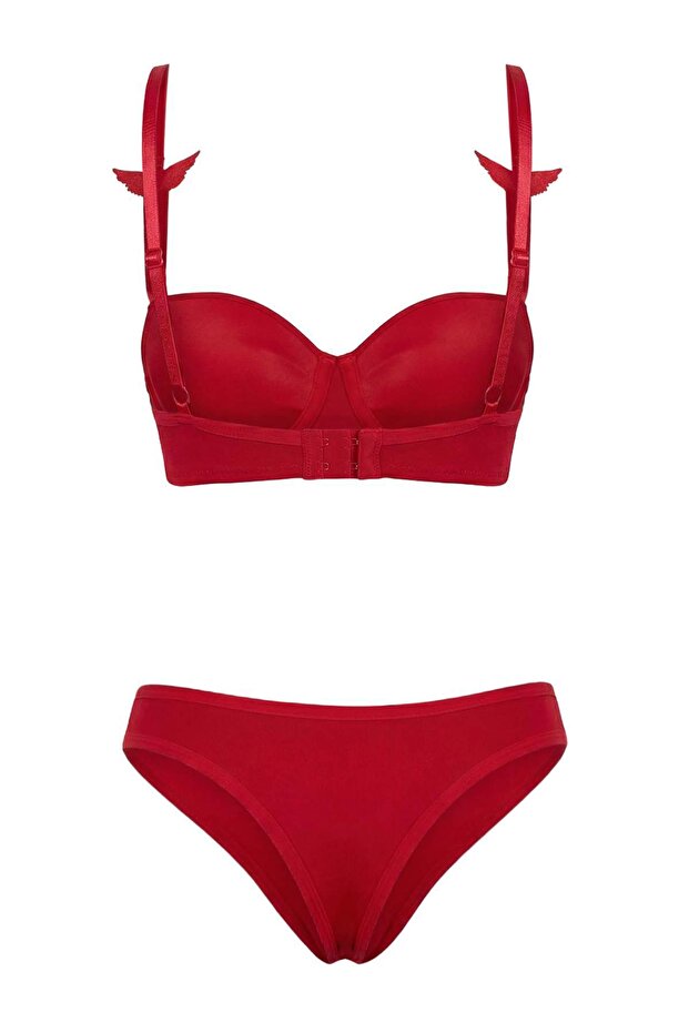 Kırmızı Taşlı Push Up İç Çamaşırı Takımı THMSS26CC00027 - 3