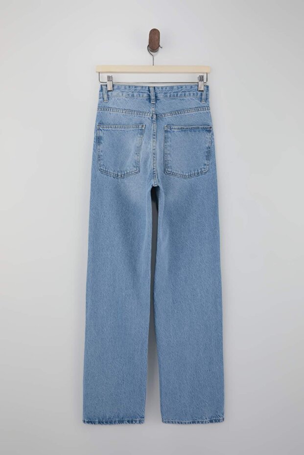 Mavi Yüksek Bel 100% Pamuk Wide Leg Jeans TWOSS26JE00142 - 6